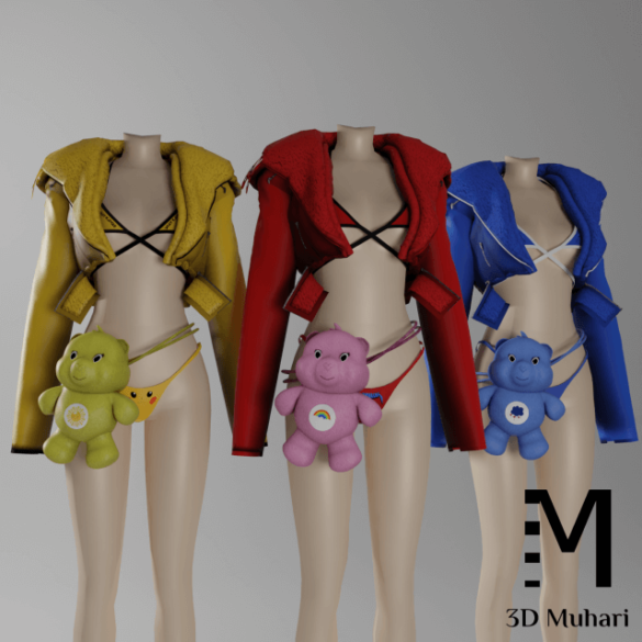 3D Muhari Set. Moon