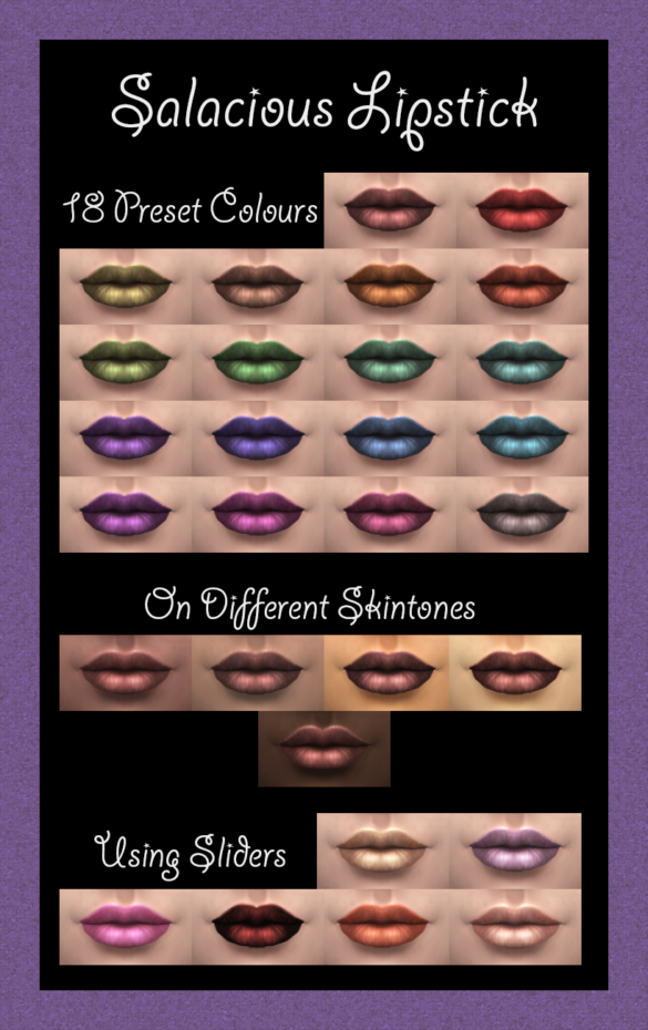 Salacious Lipstick - 18 Preset Colours