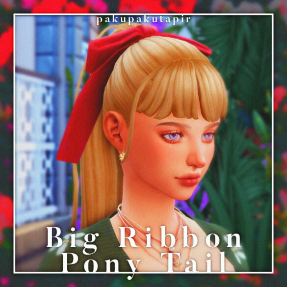 big ribbon pony tail