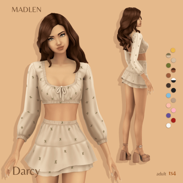 darcy outfit long sleeve crop top with a matching