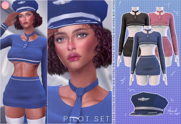 Pilot Set Sims 4 Cosplay Sexy Clothes