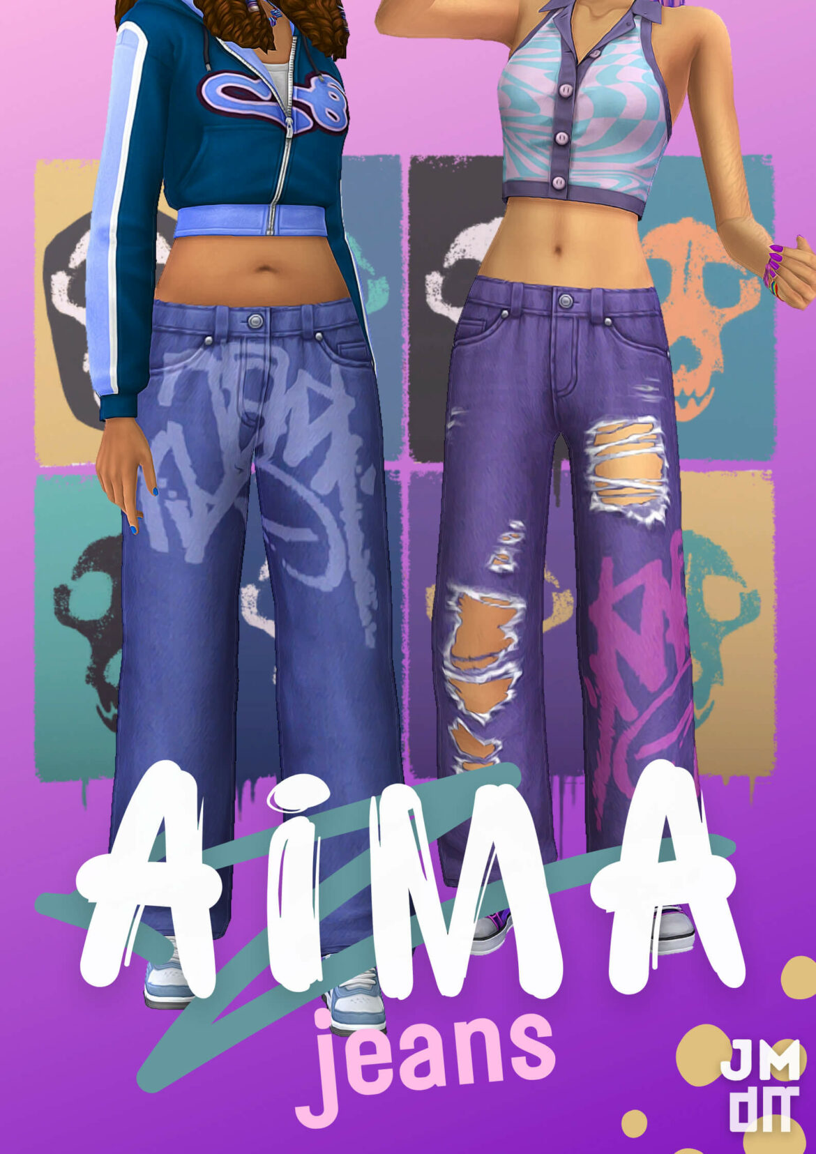 aima jeans low waisted jeans