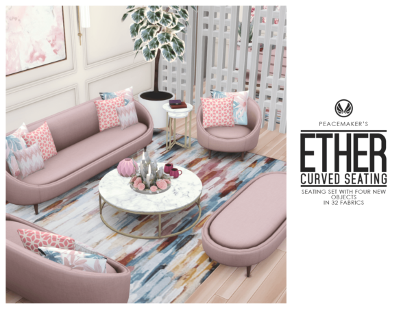 ether curved seating four new
