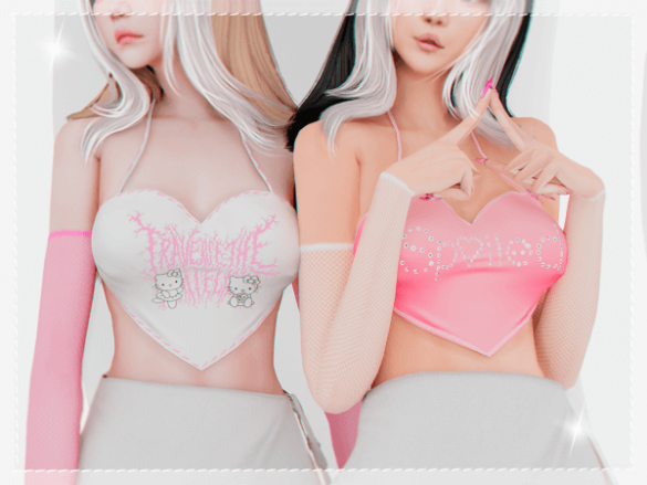Heart top - babyetears - The Sims 4