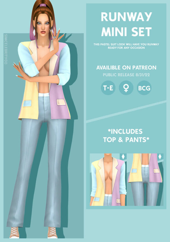 runway mini setthis pastel suit