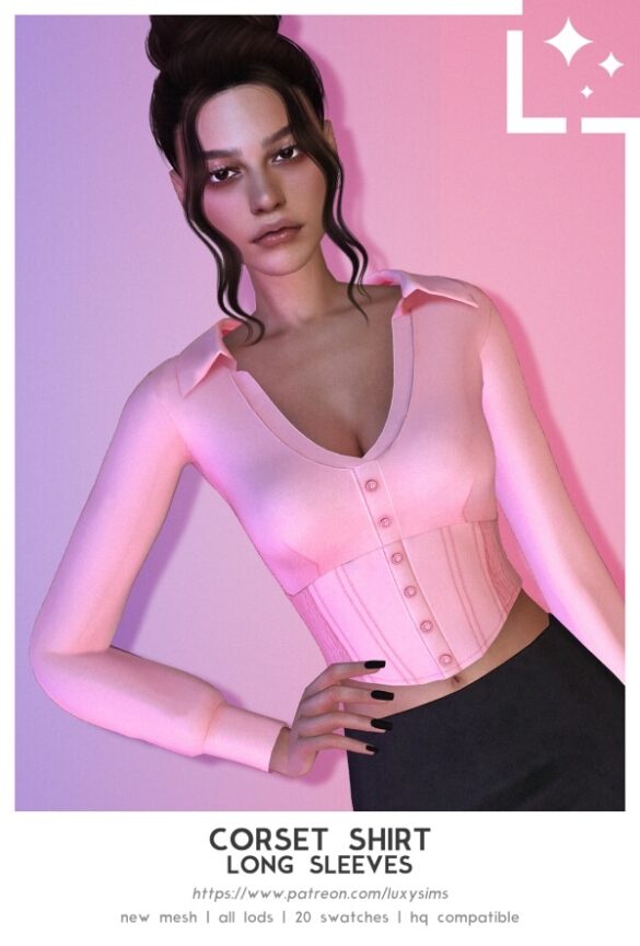 Corset Shirt Long Sleeves