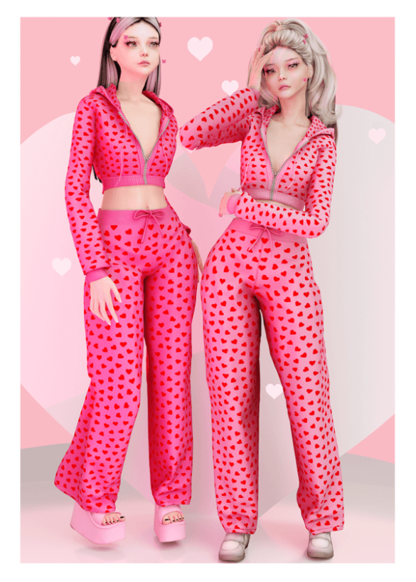 Valentine'days set hoodie