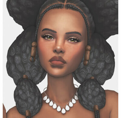 Double long braid hair 020623(Velour) - The Sims Guide
