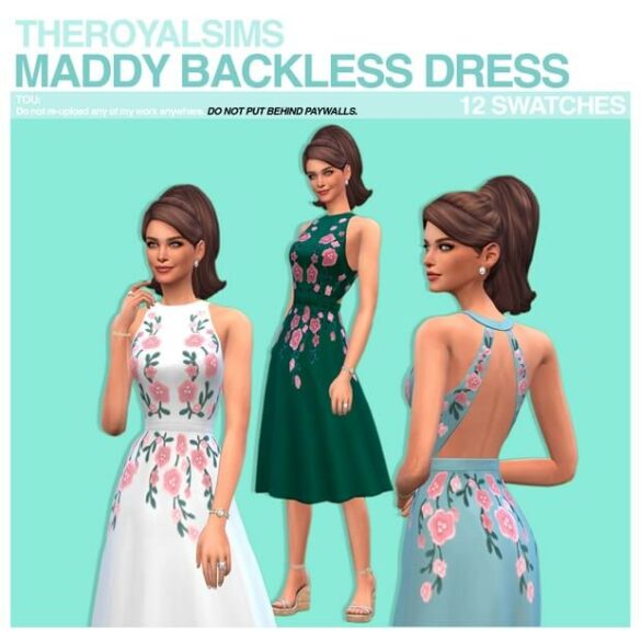 THEROYALSIMS MADDY BACKLESS DRESS