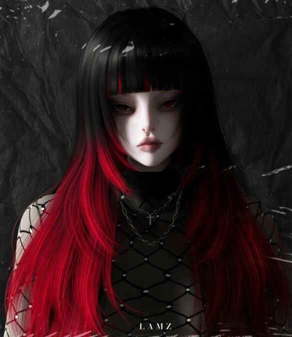 LAMZ BlackredCoolGirlHairstyle_001F