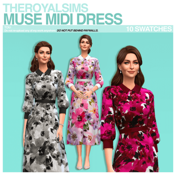 THEROYALSIMS MUSE MIDI DRESS