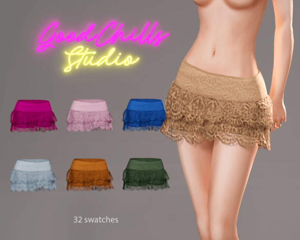 Layered Lace Mini Skirt