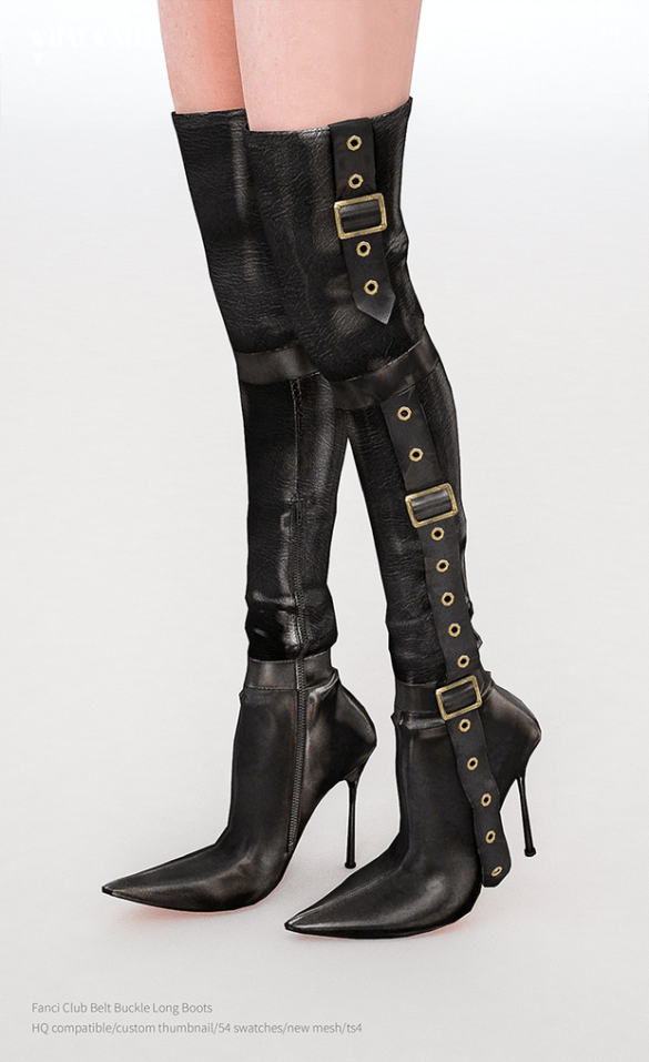 Fanci Club Belt Buckle Long Boots