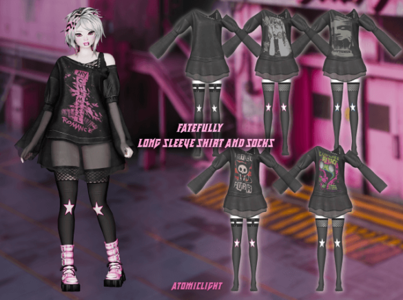 Fatefully - long sleeve sheer shirt and socks