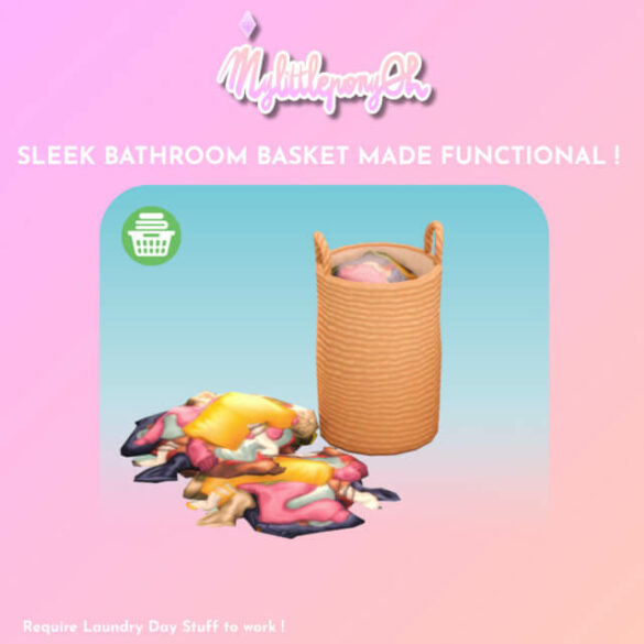 Sleek Bathroom Basket Made Functional With Laundry Day Stuff