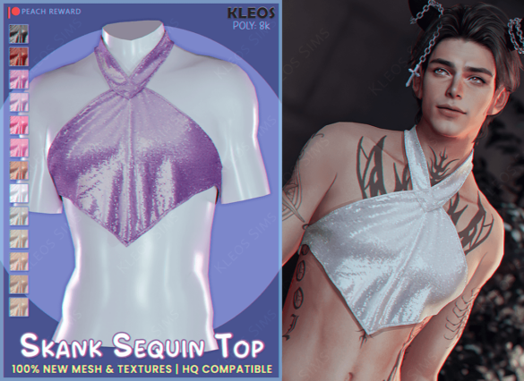 PEACH Skank Sequin Top