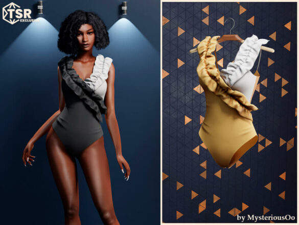 Swimsuit with fluffy ruffles