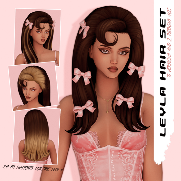 LEYLA HAIR SET - 3 versions and 2 ribbon accs