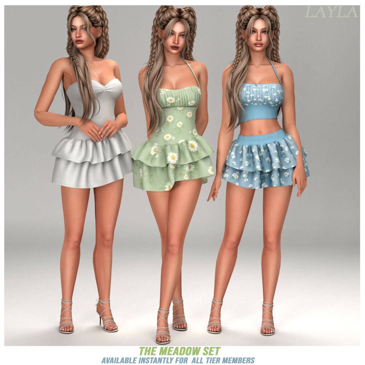 Layla - Crop top and tiered ruffle skirt